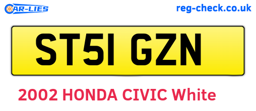 ST51GZN are the vehicle registration plates.