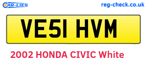 VE51HVM are the vehicle registration plates.