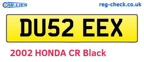 DU52EEX are the vehicle registration plates.
