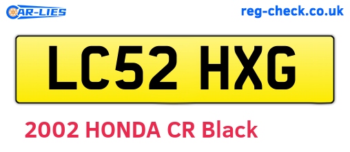 LC52HXG are the vehicle registration plates.