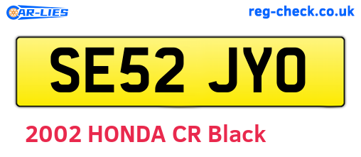 SE52JYO are the vehicle registration plates.