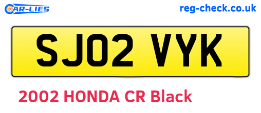 SJ02VYK are the vehicle registration plates.