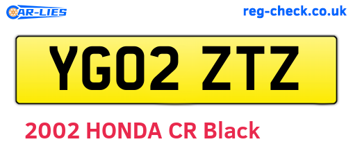 YG02ZTZ are the vehicle registration plates.