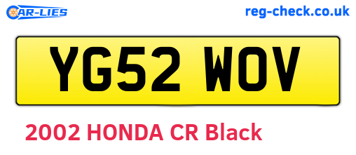 YG52WOV are the vehicle registration plates.