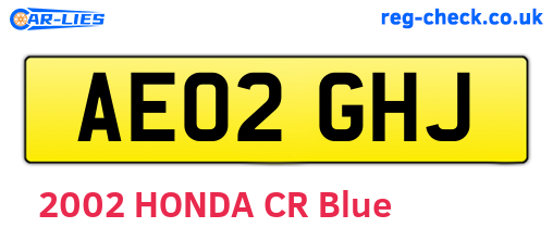 AE02GHJ are the vehicle registration plates.