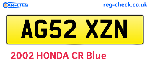 AG52XZN are the vehicle registration plates.