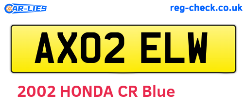 AX02ELW are the vehicle registration plates.