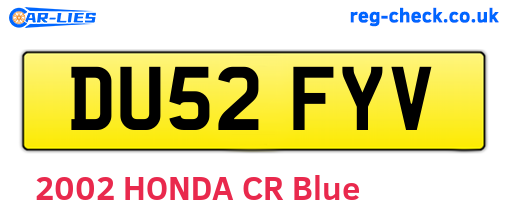 DU52FYV are the vehicle registration plates.