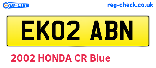 EK02ABN are the vehicle registration plates.