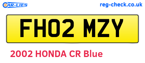 FH02MZY are the vehicle registration plates.