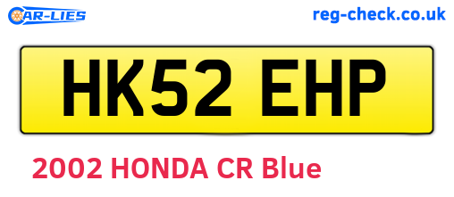 HK52EHP are the vehicle registration plates.