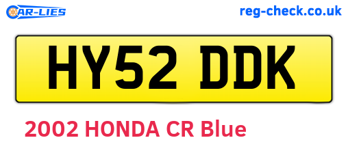HY52DDK are the vehicle registration plates.