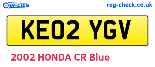 KE02YGV are the vehicle registration plates.