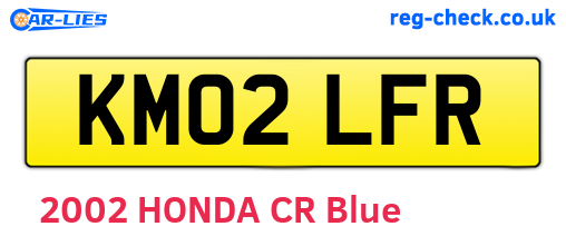 KM02LFR are the vehicle registration plates.