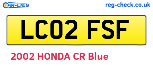 LC02FSF are the vehicle registration plates.