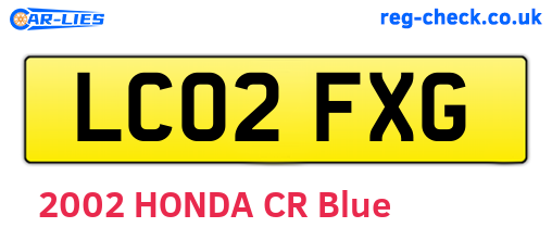 LC02FXG are the vehicle registration plates.