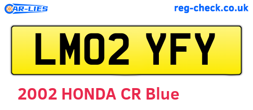 LM02YFY are the vehicle registration plates.