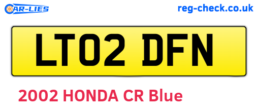 LT02DFN are the vehicle registration plates.