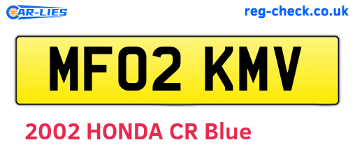 MF02KMV are the vehicle registration plates.