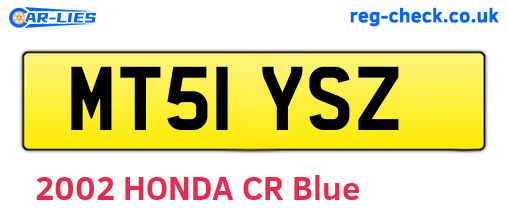 MT51YSZ are the vehicle registration plates.