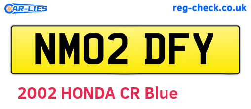 NM02DFY are the vehicle registration plates.
