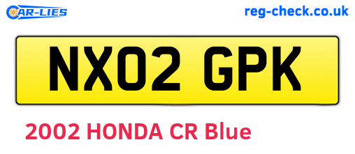 NX02GPK are the vehicle registration plates.