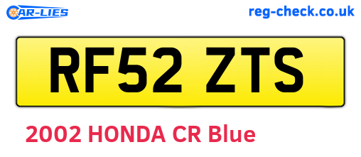 RF52ZTS are the vehicle registration plates.