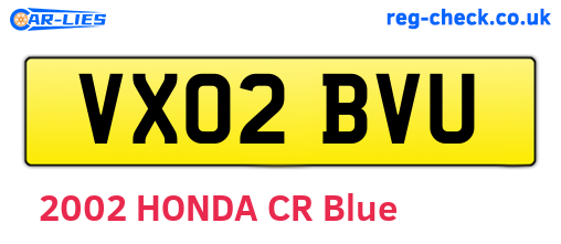 VX02BVU are the vehicle registration plates.