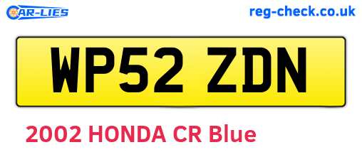 WP52ZDN are the vehicle registration plates.