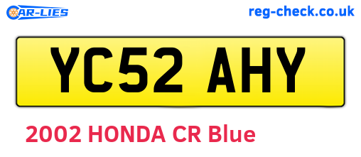 YC52AHY are the vehicle registration plates.
