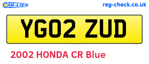 YG02ZUD are the vehicle registration plates.