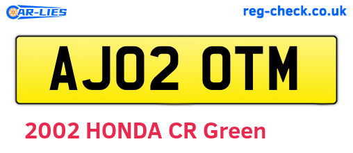 AJ02OTM are the vehicle registration plates.