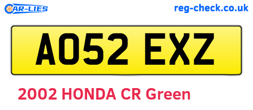 AO52EXZ are the vehicle registration plates.
