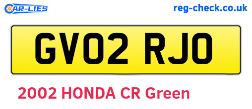 GV02RJO are the vehicle registration plates.