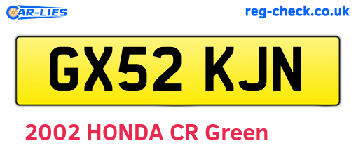 GX52KJN are the vehicle registration plates.