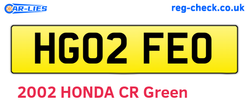 HG02FEO are the vehicle registration plates.