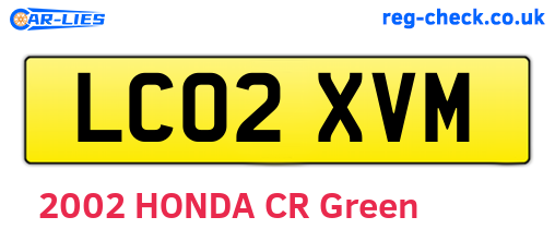 LC02XVM are the vehicle registration plates.