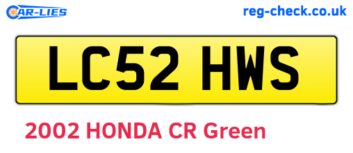 LC52HWS are the vehicle registration plates.