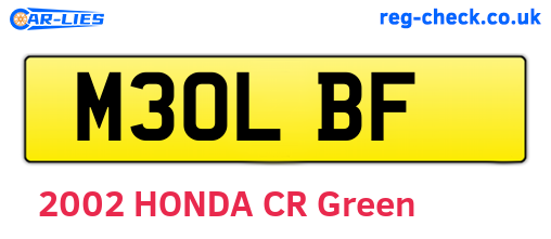 M30LBF are the vehicle registration plates.