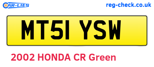 MT51YSW are the vehicle registration plates.