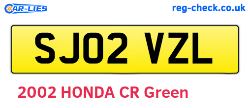 SJ02VZL are the vehicle registration plates.