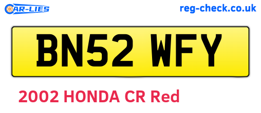 BN52WFY are the vehicle registration plates.