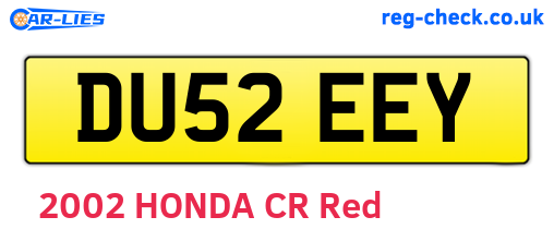 DU52EEY are the vehicle registration plates.