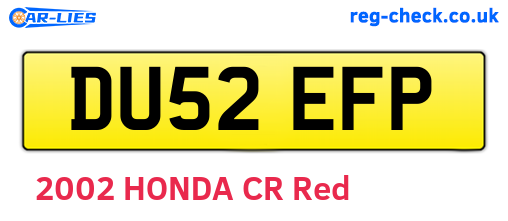 DU52EFP are the vehicle registration plates.