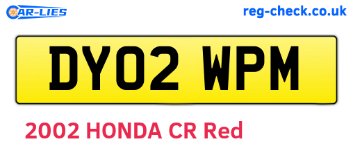 DY02WPM are the vehicle registration plates.