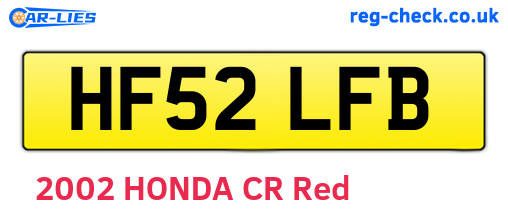 HF52LFB are the vehicle registration plates.