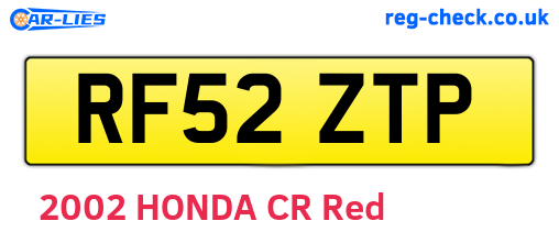 RF52ZTP are the vehicle registration plates.