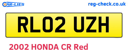 RL02UZH are the vehicle registration plates.