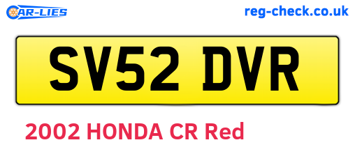 SV52DVR are the vehicle registration plates.