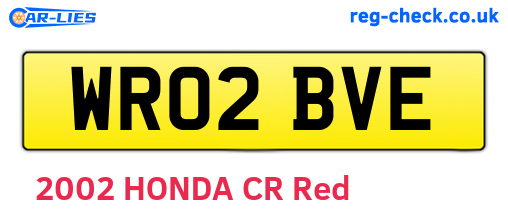 WR02BVE are the vehicle registration plates.
